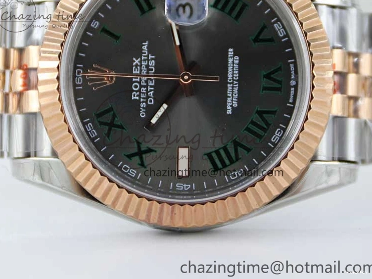 VR3235 904L Green on 126331 Edition Dial SS Bracelet RG Best 41 Steel TWF Jubilee 1:1 RG SS DateJust Roman Gray 0421